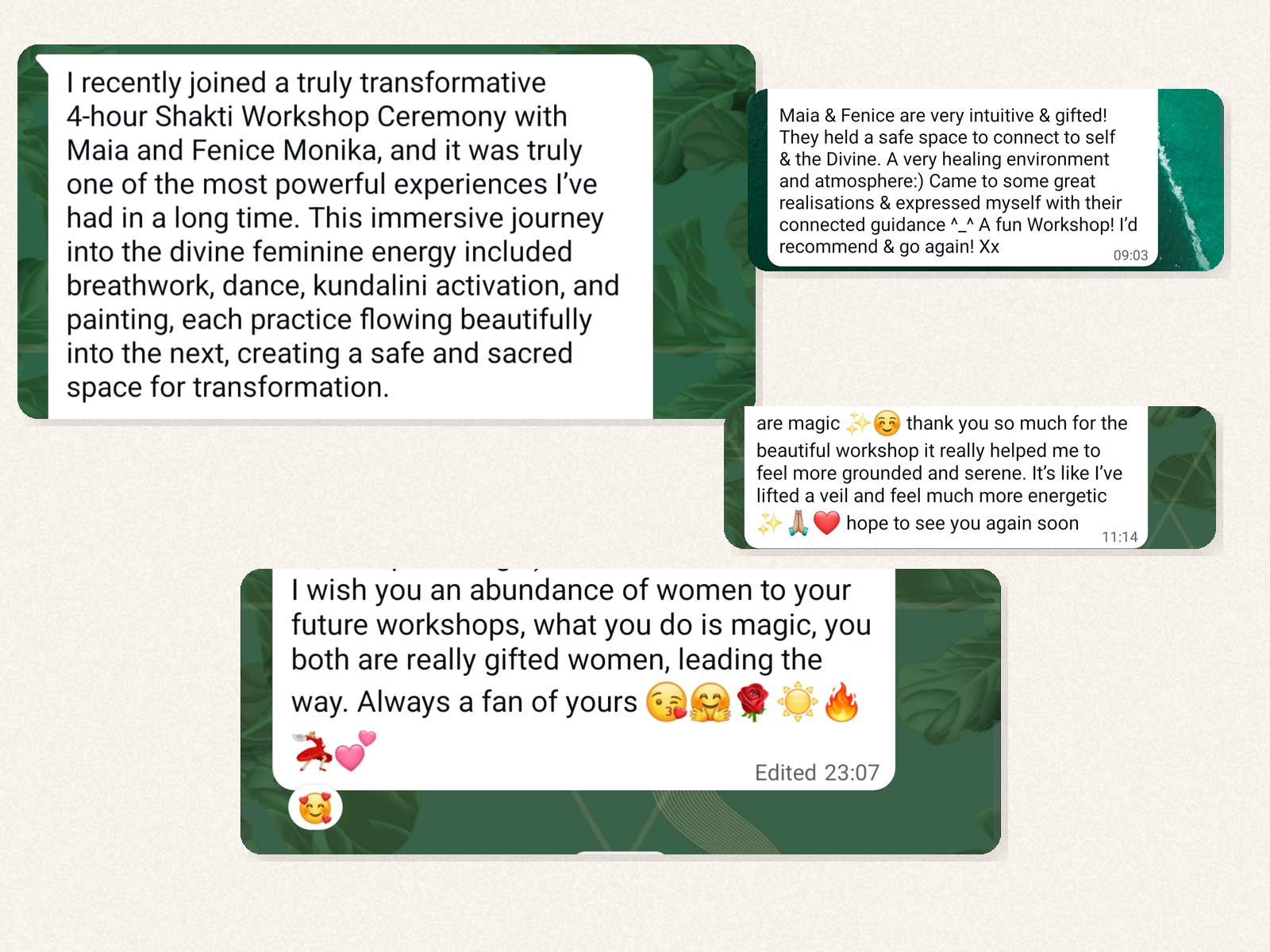 Messages from Embody Shakti attendees
